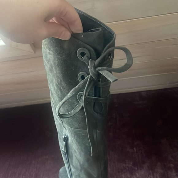 Bruno Premi Dark Green Suede Over-the-knee Boots 38 - Picture 2 of 4